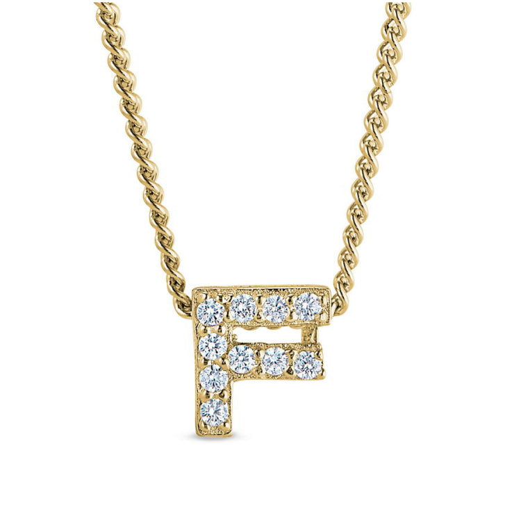 Gold Finish Initial Pendant - A