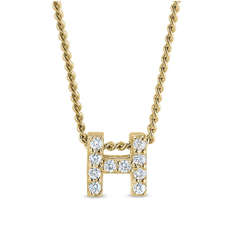 Gold Finish Initial Pendant - A