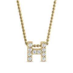 Gold Finish Initial Pendant - A