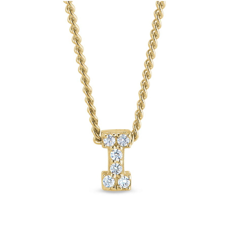 Gold Finish Initial Pendant - A