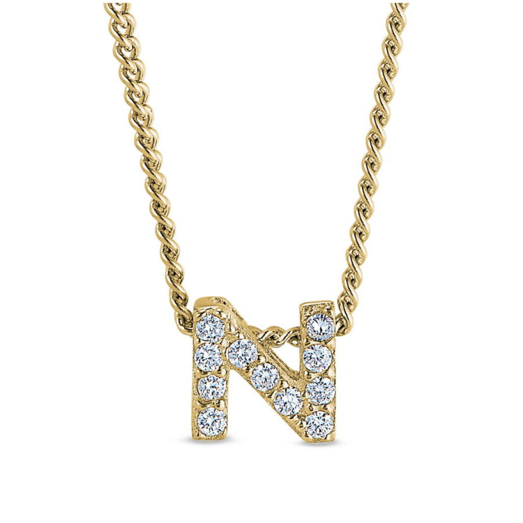Gold Finish Initial Pendant - A