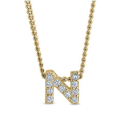 Gold Finish Initial Pendant - A