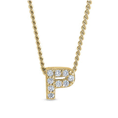 Gold Finish Initial Pendant - A