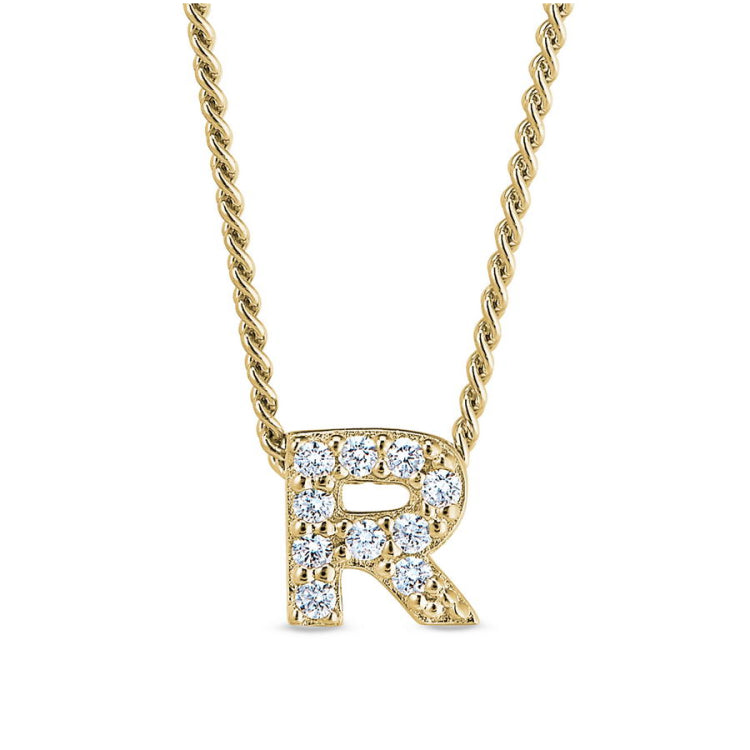 Gold Finish Initial Pendant - A