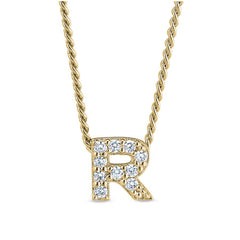 Gold Finish Initial Pendant - A