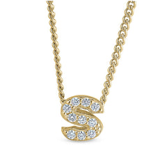Gold Finish Initial Pendant - A