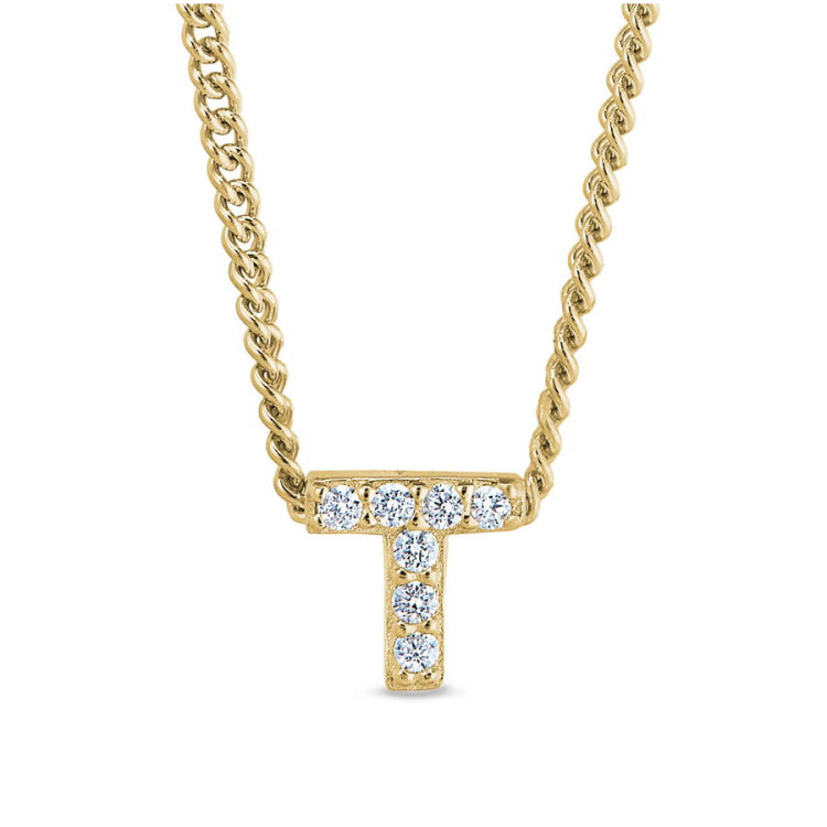 Gold Finish Initial Pendant - A