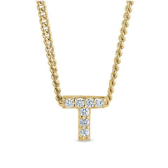 Gold Finish Initial Pendant - A