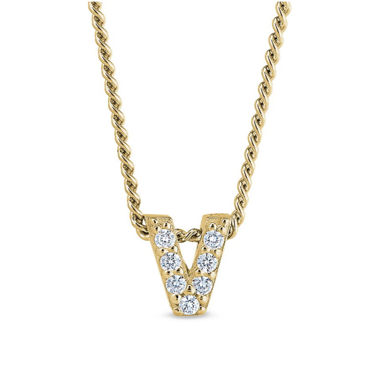 Gold Finish Initial Pendant - A