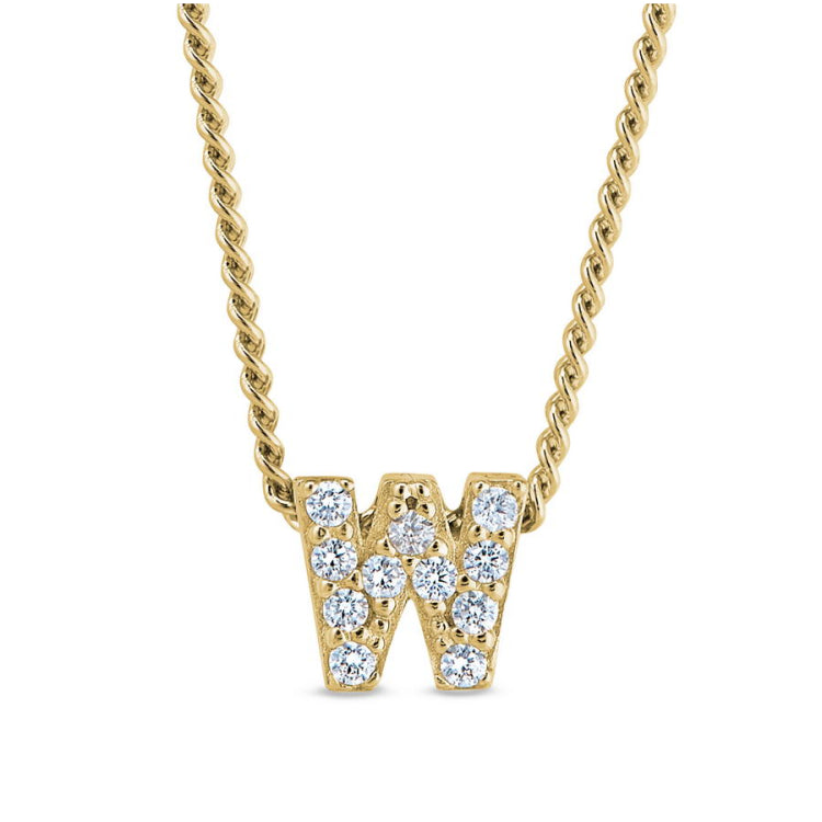 Gold Finish Initial Pendant - A