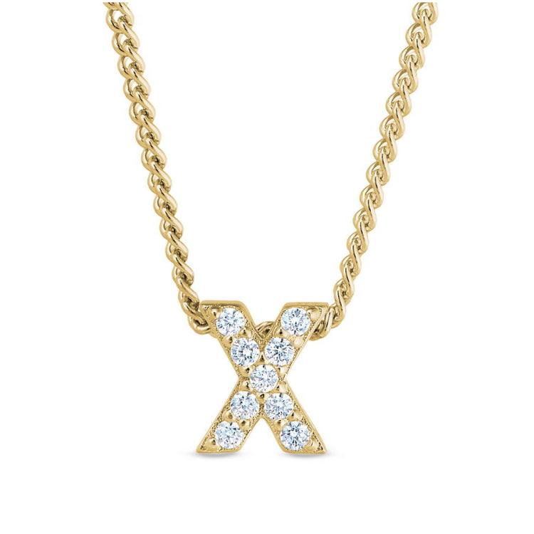 Gold Finish Initial Pendant - A