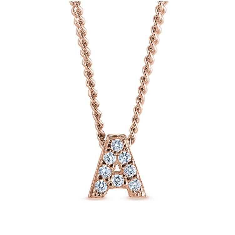 Rose Gold Finish Initial Pendant