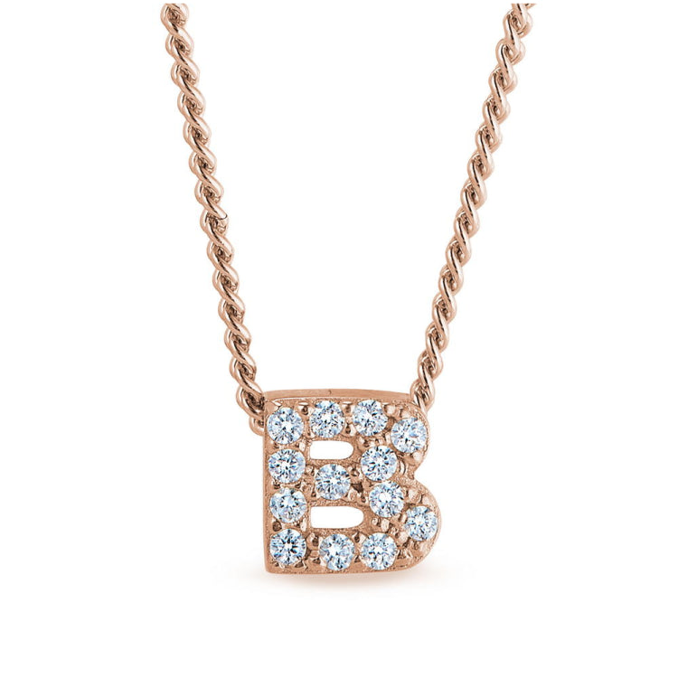 Rose Gold Finish Initial Pendant