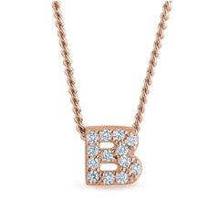 Rose Gold Finish Initial Pendant