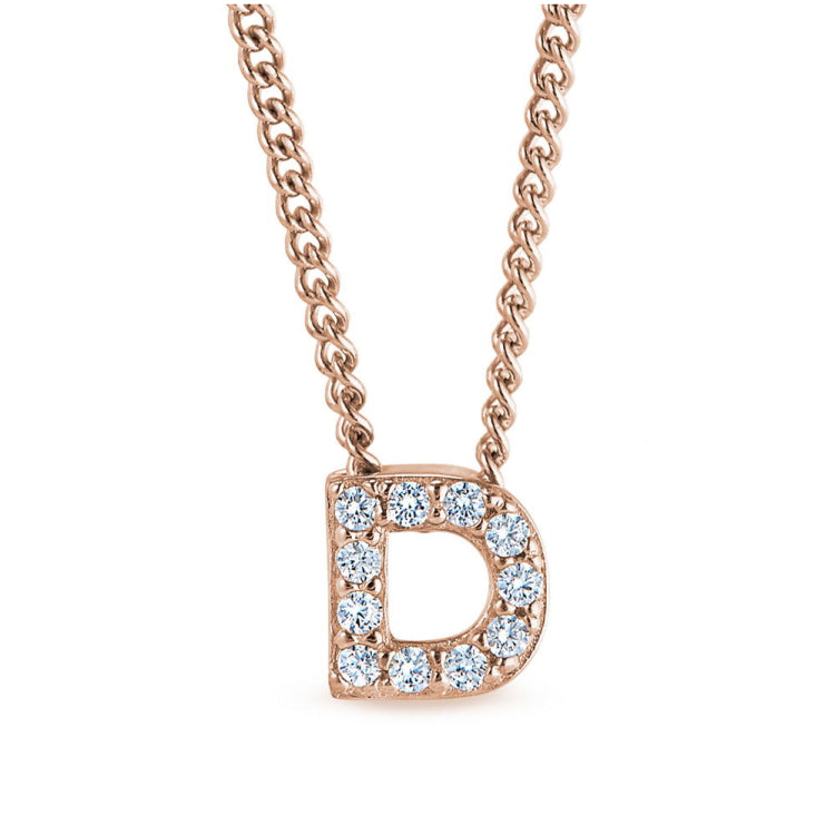 Rose Gold Finish Initial Pendant