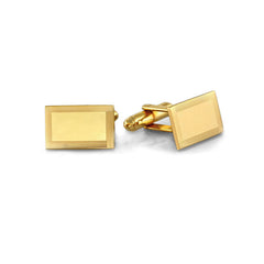 Polished Rectangle Cufflinks with Lined Border