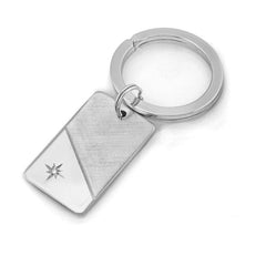 Two Tone Key Ring with Diamond