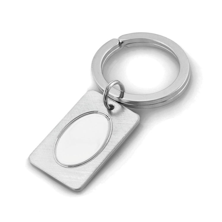 Florentine Key Ring with Polished Oval Center