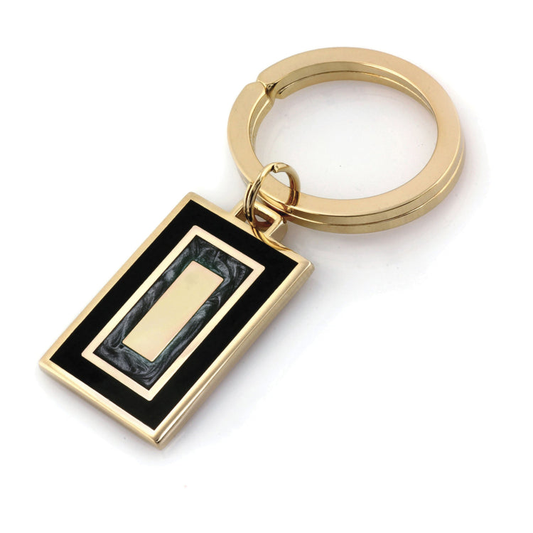 Black and Grey Marbled Lacquer Key Ring