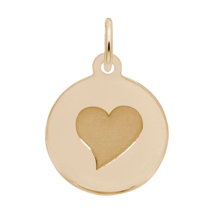 Petite Initial Disc - Heart