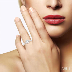 3/4 Ctw Round Shape Marquise and Round Cut Diamond Semi-Mount Engagement Ring in 14K White Gold