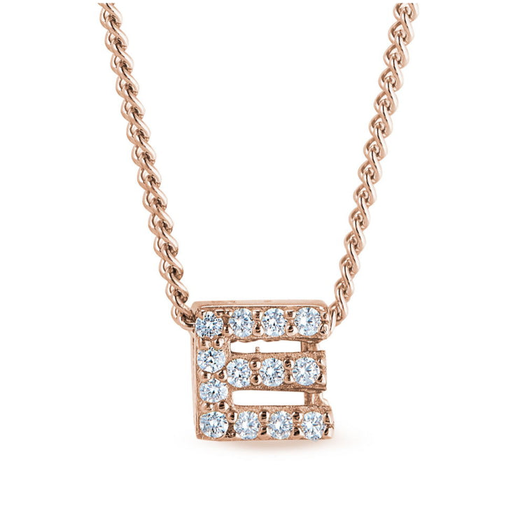 Rose Gold Finish Initial Pendant