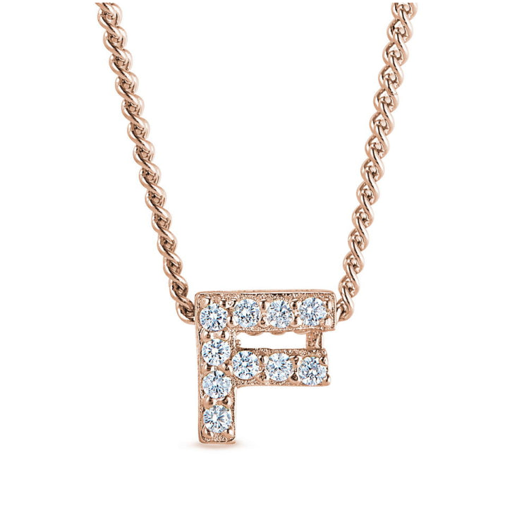 Rose Gold Finish Initial Pendant