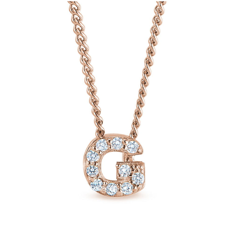 Rose Gold Finish Initial Pendant
