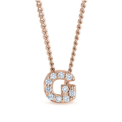 Rose Gold Finish Initial Pendant