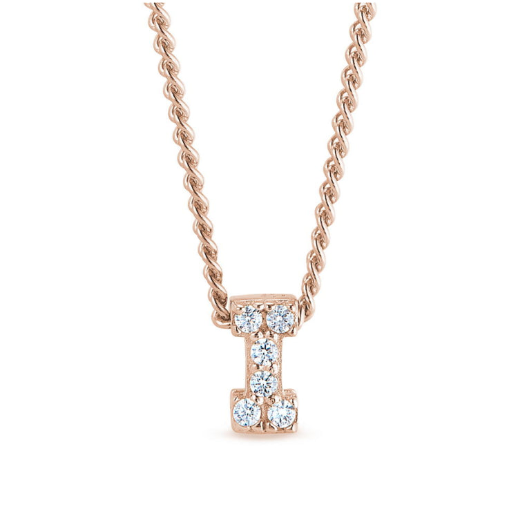 Rose Gold Finish Initial Pendant