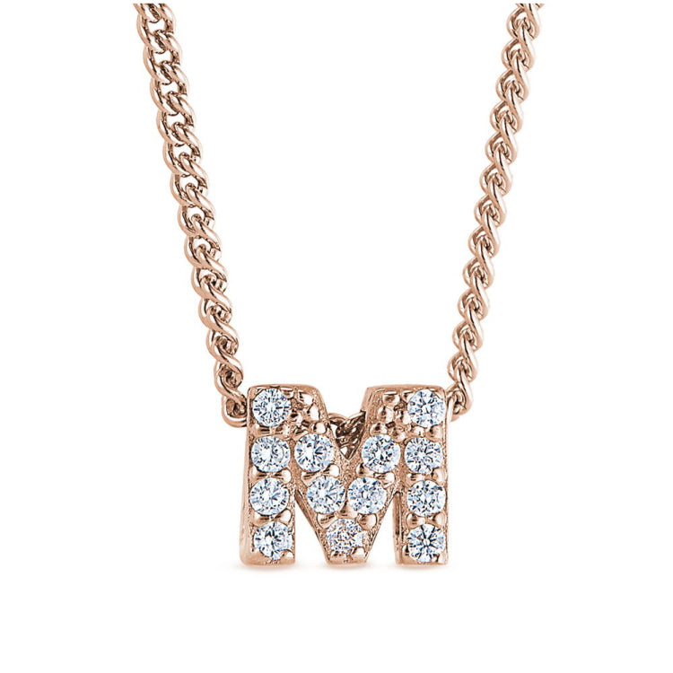 Rose Gold Finish Initial Pendant