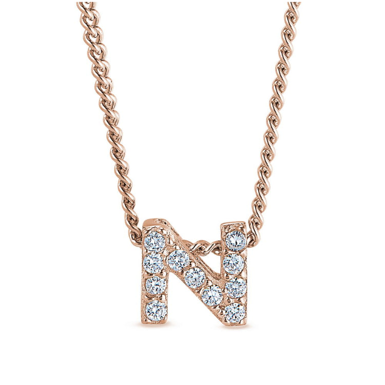 Rose Gold Finish Initial Pendant
