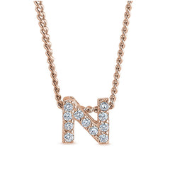 Rose Gold Finish Initial Pendant