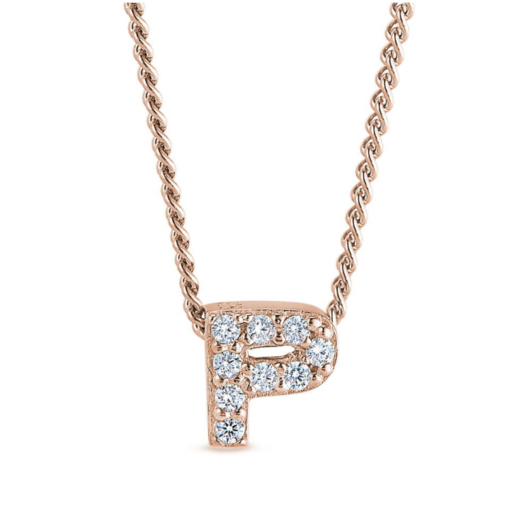 Rose Gold Finish Initial Pendant