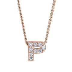 Rose Gold Finish Initial Pendant