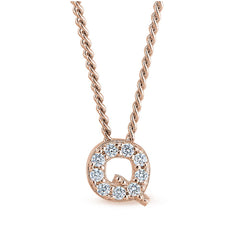Rose Gold Finish Initial Pendant