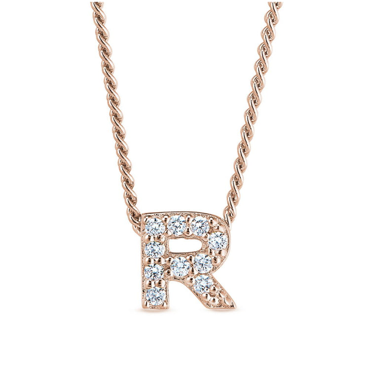 Rose Gold Finish Initial Pendant