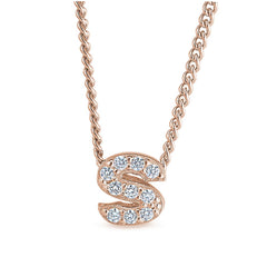 Rose Gold Finish Initial Pendant