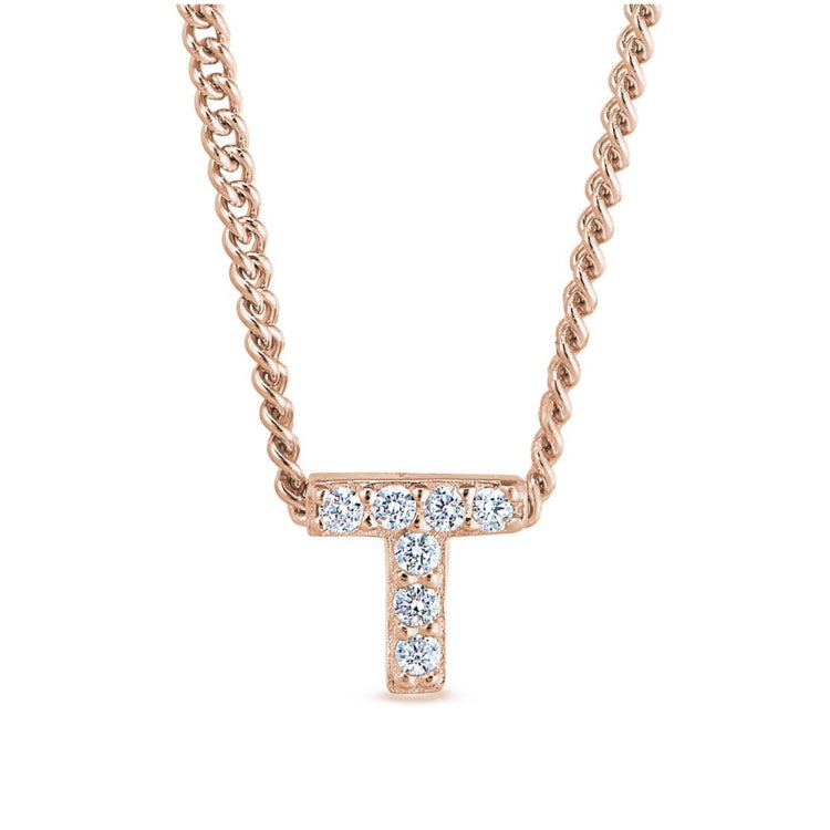 Rose Gold Finish Initial Pendant