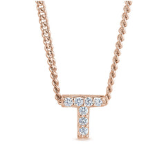 Rose Gold Finish Initial Pendant