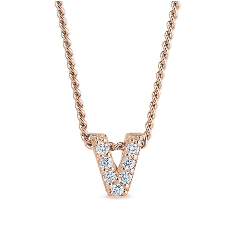 Rose Gold Finish Initial Pendant