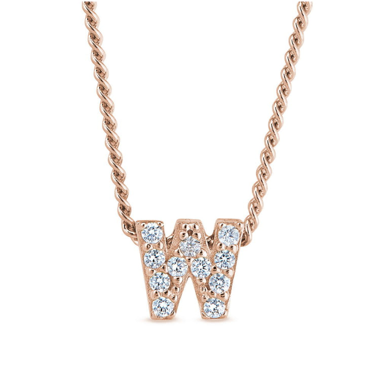 Rose Gold Finish Initial Pendant