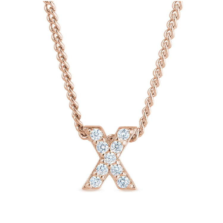 Rose Gold Finish Initial Pendant