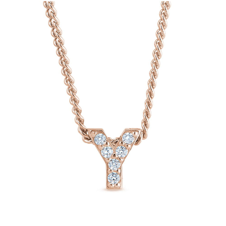 Rose Gold Finish Initial Pendant