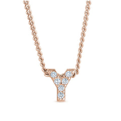 Rose Gold Finish Initial Pendant