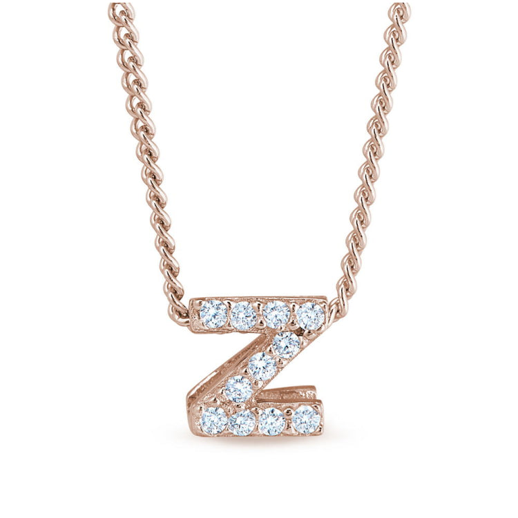 Rose Gold Finish Initial Pendant