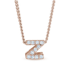 Rose Gold Finish Initial Pendant
