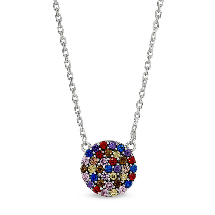 Small Multicolored Circle Necklace