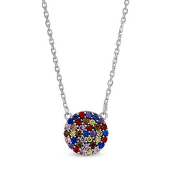 Small Multicolored Circle Necklace