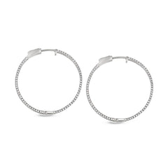 Large Side Stone Hoop Earrings